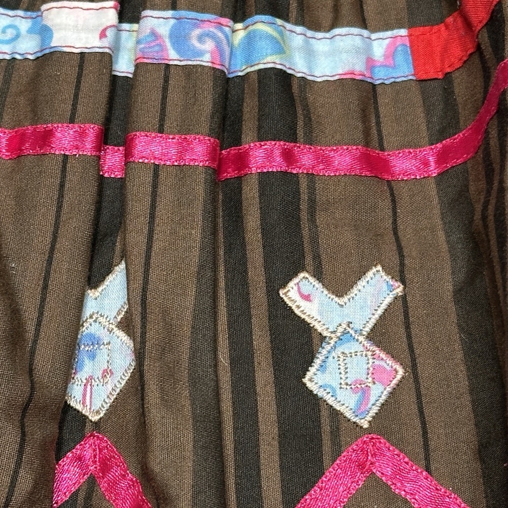 Neiman Marcus Exclusive Embroidered Skirt Boho Folk Moroccan A-line Midi Sz 8 - Picture 5 of 9